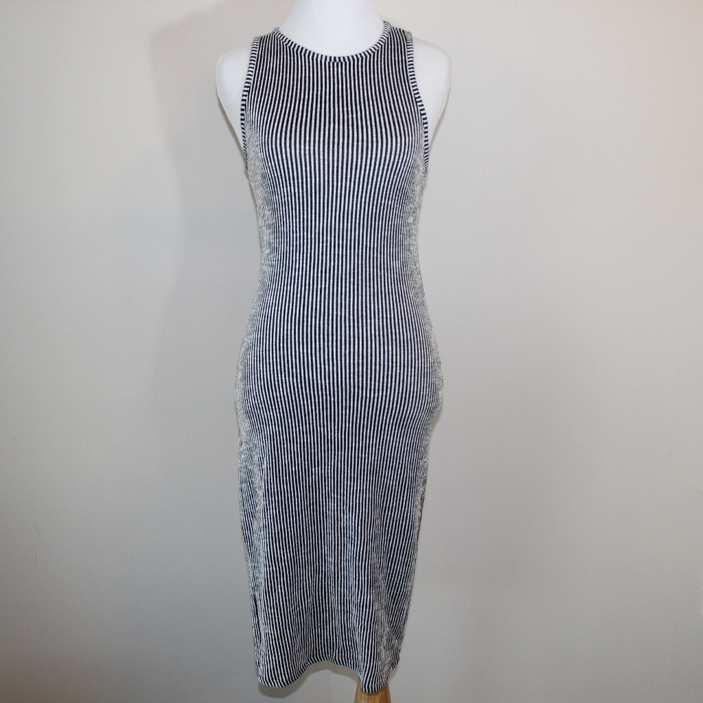 3/20 Striped Sleeveless Midi Dress